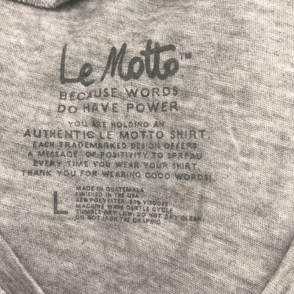 Le Motto Grey Inspirational Tank Top Size Large - Picture 3 of 3